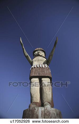 Stock Photograph - beautiful, pole, vancouver, west, ambleside, totem. Fotosearch