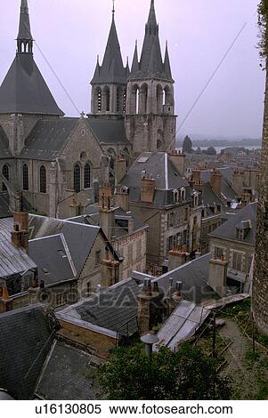 Stock Photography - blois, architecture, roofs, view, aerial, cathedral. Fotosearch