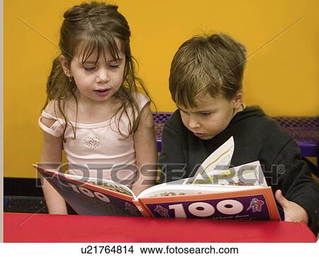 Picture - burnsville, children, book, reading, kids, preschool. Fotosearch