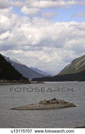 canada, spray, alberta, southwestern, lake, island View Large Photo Image Stock Photo - canada, spray, alberta, southwestern, lake, island. Fotosearch