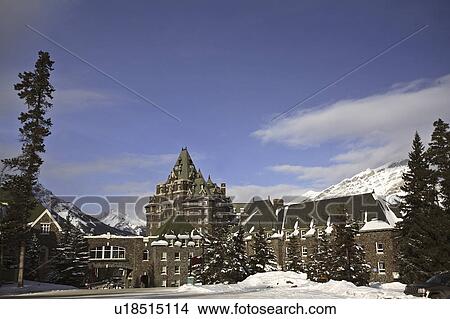 canada, springs, alberta, winter, hotel, banff View Large Photo Image Picture - canada, springs, alberta, winter, hotel, banff. Fotosearch