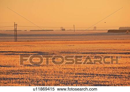 Stock Photography - canada, view, saskatchewan, scenic, sunset, winter. Fotosearch