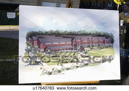 Stock Image - center, macalester, recreation, athletic, college, drawing. Fotosearch