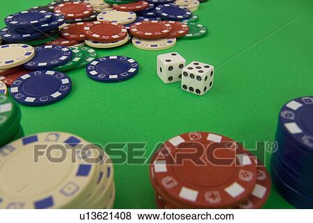 Stock Photo - chip, table, good, roll, seven, dice. Fotosearch