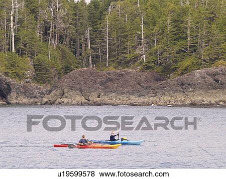 Stock Photo - columbia, sea, british, tofino, kayakers, two. Fotosearch