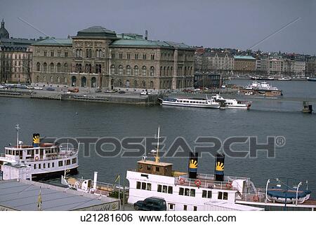 Stock Photograph - cosmopolitan, central, city, sweden, stockholm, waterfront. Fotosearch