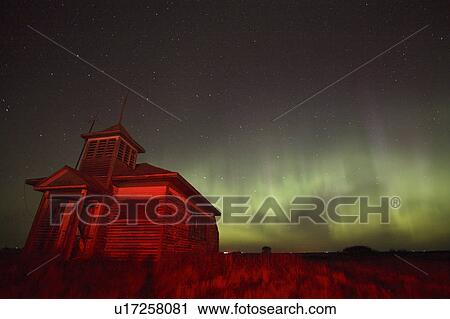 Stock Image - country, lights, old, behind, seen, northern. Fotosearch