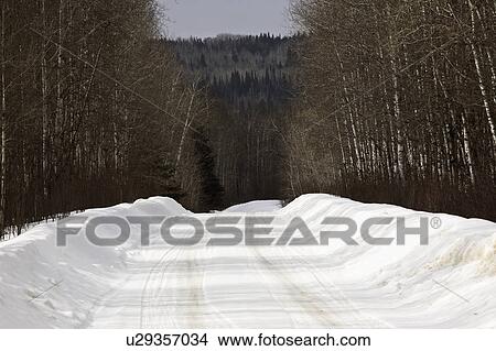 covered, winter, road, snow View Large Photo Image Picture - covered, winter, road, snow. Fotosearch