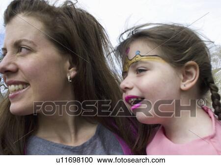 Stock Image - day, daughter, easter, happy, enjoying, mom. Fotosearch