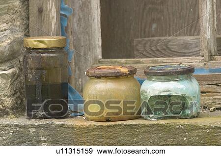 Stock Photo - donegal, window, jars, ireland, falcarragh. Fotosearch
