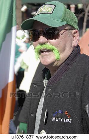 dyed, st, mustache, green, male View Large Photo Image Stock Photo - dyed, st, mustache, green, male. Fotosearch