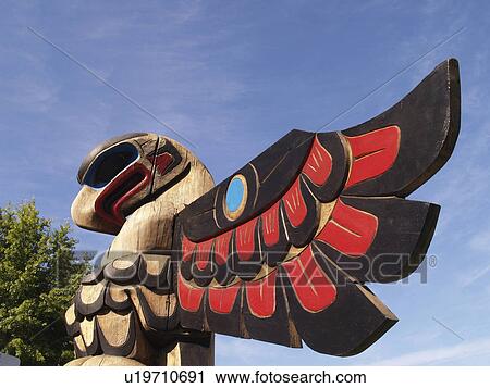 eagle, portion, depicting, pole, totem, top View Large Photo Image Stock Image - eagle, portion, depicting, pole, totem, top. Fotosearch