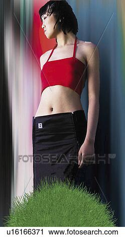 Stock Image - enhanced, woman, digitally, standing, female, chinese. Fotosearch