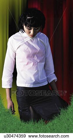 Stock Photo - enhanced, woman, digitally, standing, female, chinese. Fotosearch