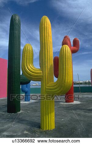 entertainment, colored, outside, cactus, replicas, brightly View Large Photo Image Stock Image - entertainment, colored, outside, cactus, replicas, brightly. Fotosearch