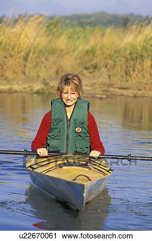Stock Image - estuary, released, kayak, county, union, model. Fotosearch