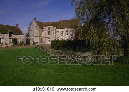 Stock Photograph - europe, manor, france, beaulieulevieux, farmhouse, stone. Fotosearch