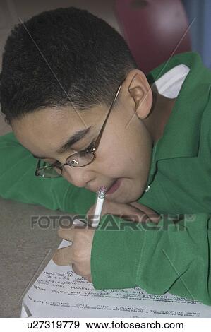 Stock Photo - express, working, youth, school, homework, student. Fotosearch