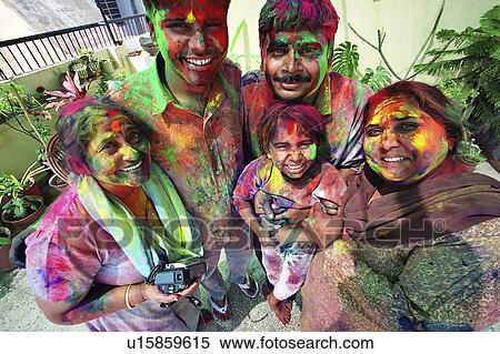 female, festival, family, hindu, india, holi View Large Photo Image Stock Photography - female, festival, family, hindu, india, holi. Fotosearch
