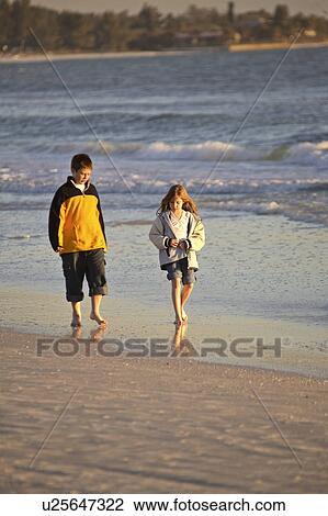 Stock Image - florida, kids, scenic, beach, enjoying, children. Fotosearch
