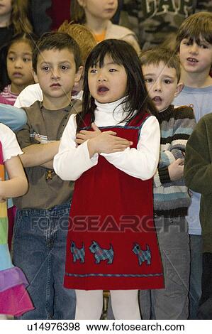 Stock Photo - girl, childrens, singing, age, asian. Fotosearch