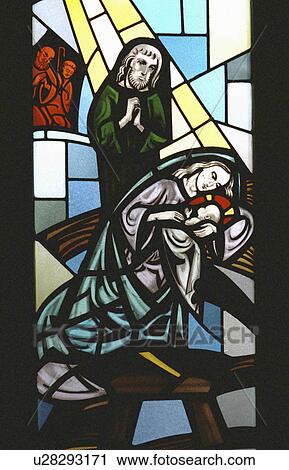 Stock Image - glass, christ, depiction, window, stain. Fotosearch