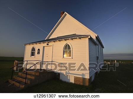 Stock Photo - hill, scenic, church, country, blue. Fotosearch