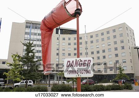 Stock Photo - hospital, sock, southdale, fairview, helipad, wind. Fotosearch
