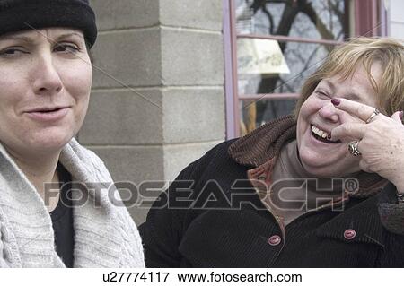 Stock Photo - joke, female, good, cracking, groaning, woman. Fotosearch