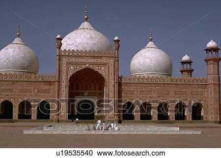 Stock Image - lahore, bad, mosque, masjid, shahi, view. Fotosearch