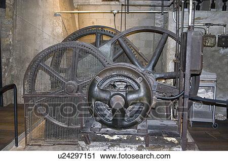 Stock Image - machines, wheels, milling, flour, turned, gears. Fotosearch