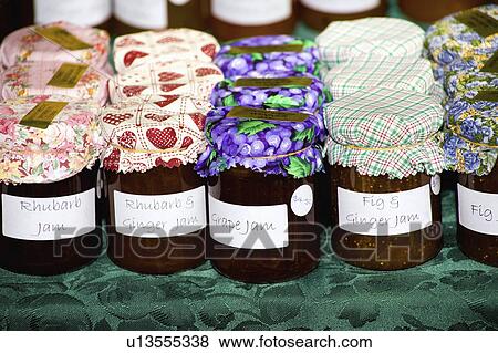 market, jam, food, table, lined, jars View Large Photo Image Stock Photo - market, jam, food, table, lined, jars. Fotosearch