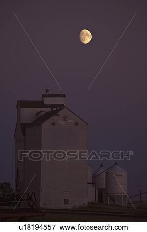 moon, elevator, grain, brownlee, threequarter View Large Photo Image Stock Photo - moon, elevator, grain, brownlee, threequarter. Fotosearch