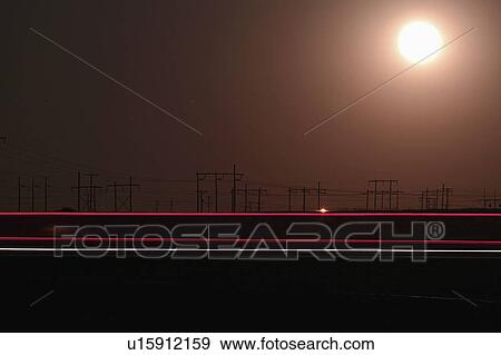Stock Photo - moon, highway, canada, trans, full. Fotosearch