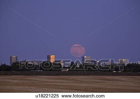 Stock Photography - moon, scenic, regina, rising, full. Fotosearch