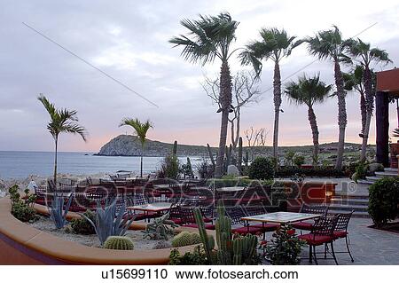 Stock Image - next, baja, cabos, beach, restaurant. Fotosearch