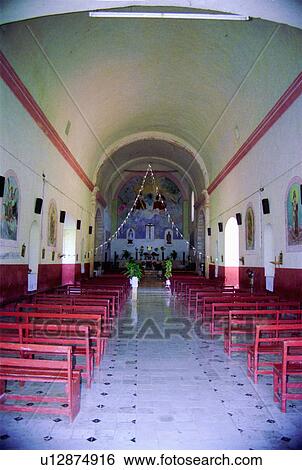 painted, yucatan, church, interior, brightly View Large Photo Image Stock Photograph - painted, yucatan, church, interior, brightly. Fotosearch