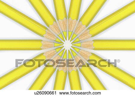 Stock Image - pattern, colored, symmetric, forming, pencils, brightly. Fotosearch