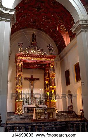 Stock Image - plaza, altar, church, catholic, crucifix, shrine. Fotosearch