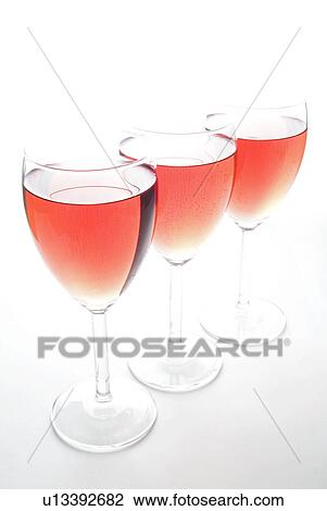 Stock Image - rose, vin, glass, wine, glasses. Fotosearch