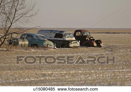 Stock Photography - saskatchewan, abandoned, scenic, vehicles, old, three. Fotosearch