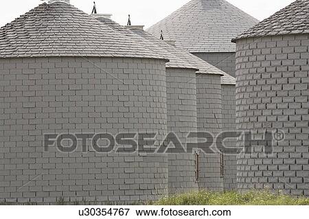 Stock Photo - saskatchewan, bins, scenic, siding, patterned, grain. Fotosearch