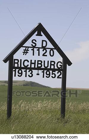 Picture - saskatchewan, school, scenic, sign, division, richberg. Fotosearch