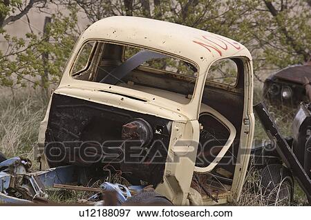 Stock Photo - saskatchewan, truck, scenic, removed, engine, old. Fotosearch