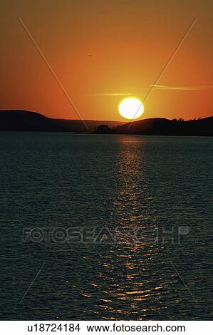 Picture - scenic, buffalo, park, provincial, pound, sunset. Fotosearch