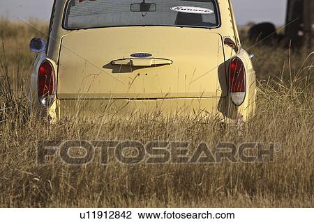 Stock Image - scenic, foreign, keeler, west, car, abandoned. Fotosearch