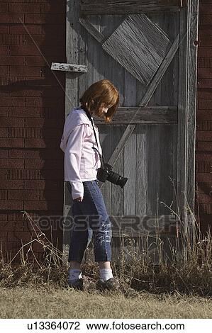 Stock Image - scenic, photographer, hearne, door, wooden, young. Fotosearch