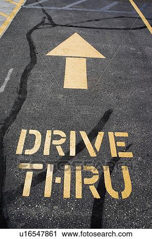 sign, through, arrow, street, restaurant, drive View Large Photo Image Stock Image - sign, through, arrow, street, restaurant, drive. Fotosearch