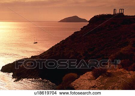 sounion, architecture, sunset, poseidon, temple, greek View Large Photo Image Picture - sounion, architecture, sunset, poseidon, temple, greek. Fotosearch
