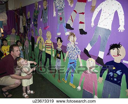 Stock Photo - students, sister, selfportraits, lifesize, looking, dad. Fotosearch